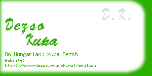 dezso kupa business card